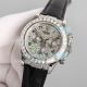 Swiss Copy Rolex Daytona Silver Diamond Dial Black Leather Strap Watch 40MM (3)_th.jpg